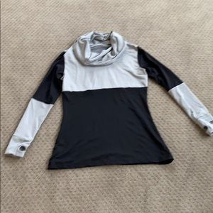 Albion Fit Striped Funnel Neck Athleisure top